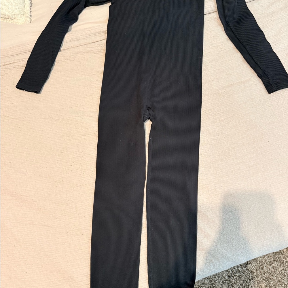 Forever 21 Black Ribbed Jumpsuit